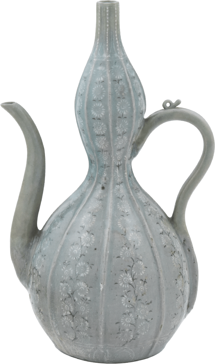 청자 상감 국화무늬 조롱박모양 주자 이미지