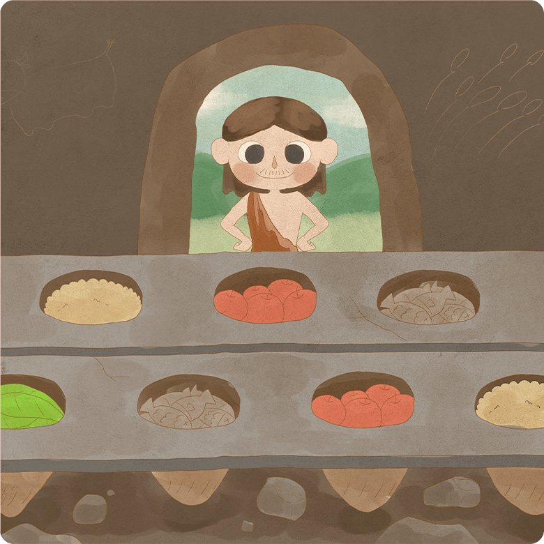 토기에 잡곡이 담겨져 있는 이미지